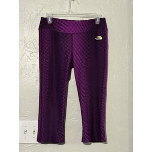 The North Face patterned capri leggings Pulse Line Purple Light Green Logo